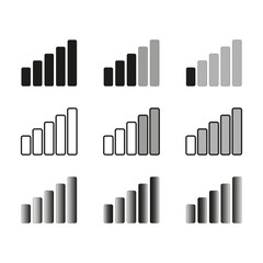 Signal strength indicator. Wireless network icon. Mobile interface symbol. Vector illustration. EPS 10.