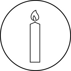 Candle line icon editable stock. Silhouette for religion commemorative and party. Easter Candle that represent the tradition and symbolism of the Easter season. Candle light on transparent background.