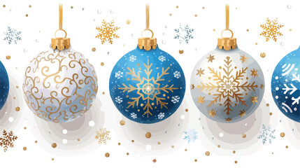 Christmas balls and snowflake on white background Vector