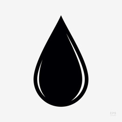 Drop Sign. Water, Oil or Other Liquid Droplet Silhouette. Drinking Water - Symbol. Vector Printable Sign