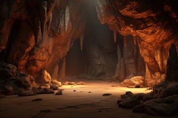 Naklejka premium Lost caves nature tranquility illuminated