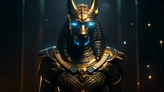 Anubis, god of ancient Egypt. The ancient Egyptian god of death and the world of the dead. Ai-generated.