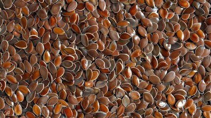 Fototapeta premium Close-up of a mound of brown seeds on a table