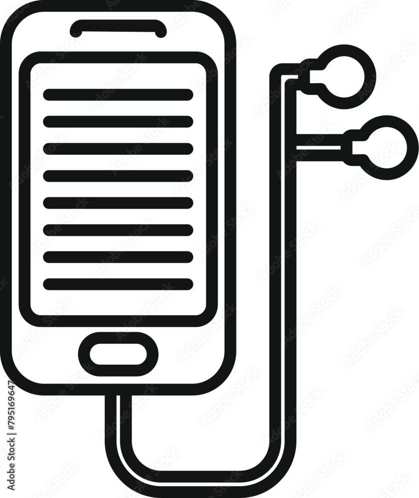 Aufkleber digital reading audio book icon outline vector. online network. internet device
