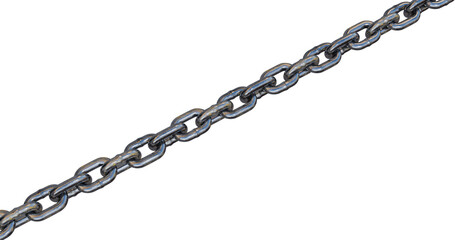 Close up steel chain connected linkage