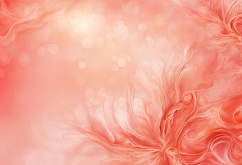 A stunning red heart-shaped background with intricate pink flowers, forming an abstract Coral color fantasy backdrop