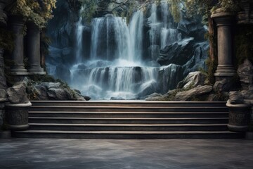 Waterfall waterfall outdoors nature