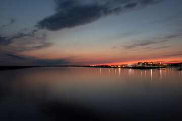 sunset over the river