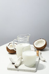 Coconut milk, concept of tasty and natural drink