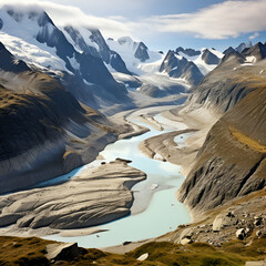 landscape of the svalbar glaciers and nautre - obrazy, fototapety, plakaty