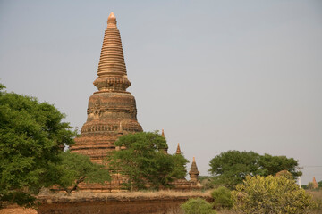 Myanmar Ancient city of Bagan on a sunny spring day