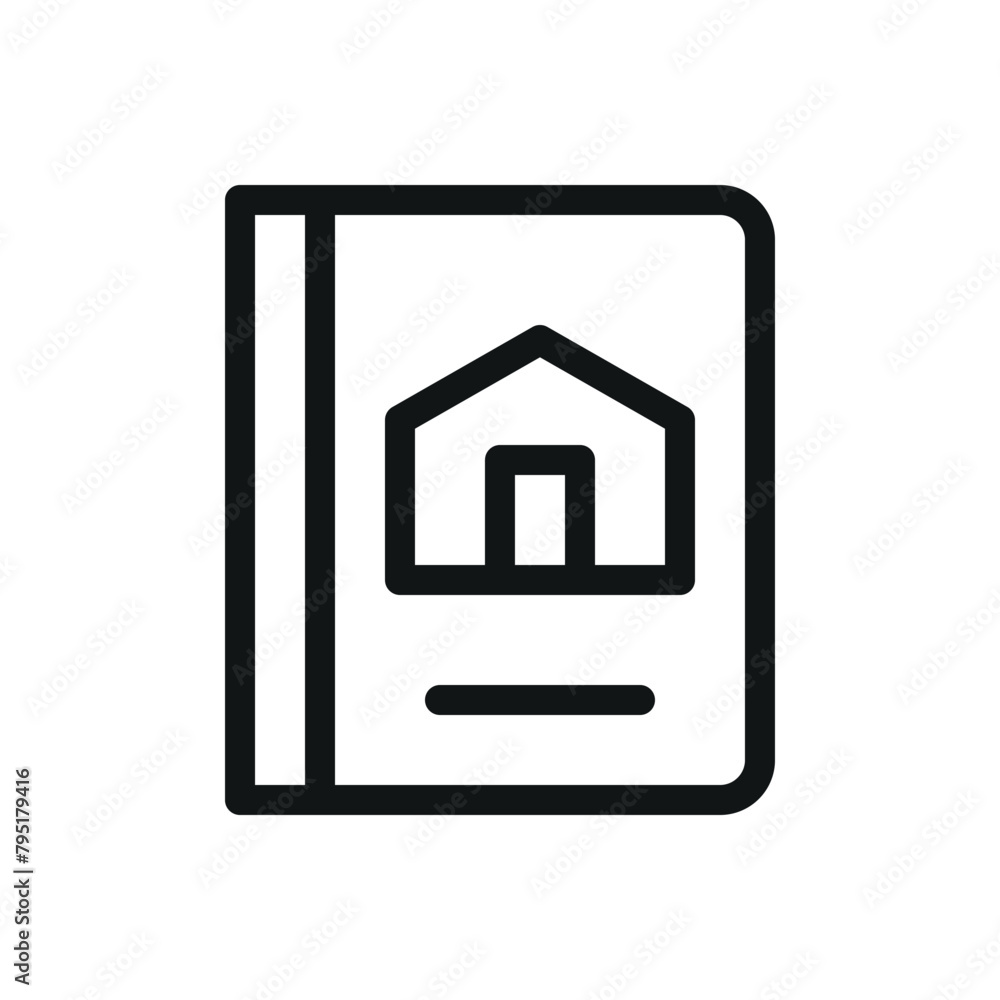 Poster technical documentation of a family house isolated icon, house document vector symbol with editable 