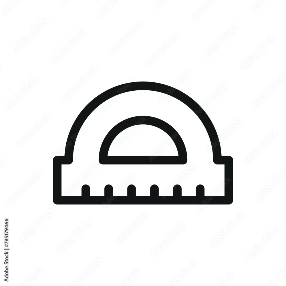 Poster arc ruler isolated icon, protractor vector symbol with editable stroke