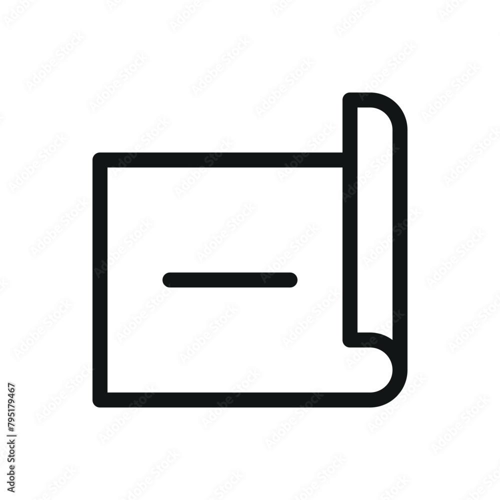 Poster remove project isolated icon, paper document with minus vector symbol with editable stroke