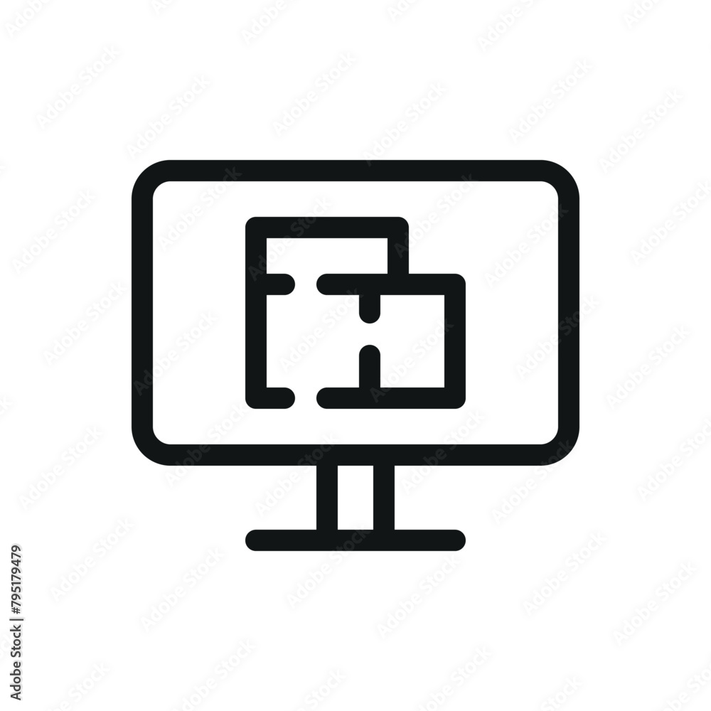 Poster architectural design software isolated icon, blueprint software vector symbol with editable stroke