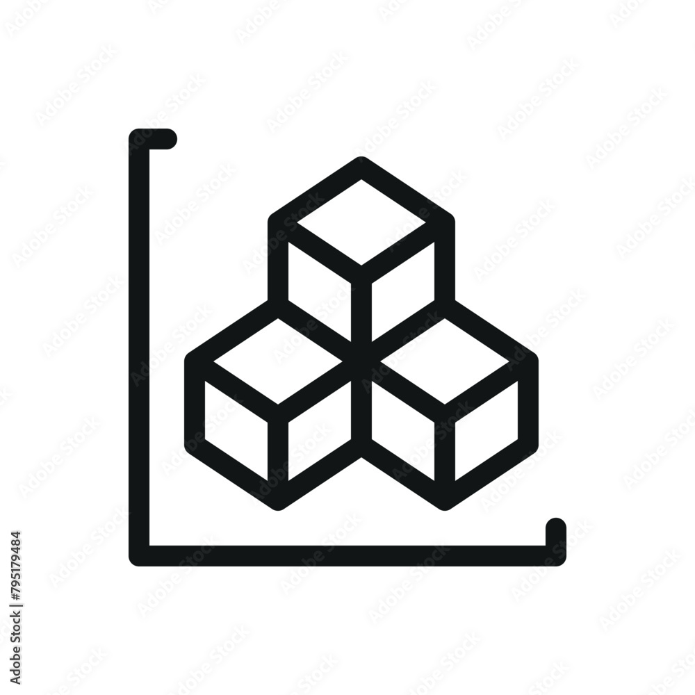 Poster 3d cubes isolated icon, 3d modeling vector symbol with editable stroke