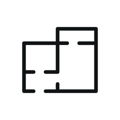 Floor plan isolated icon, apartment layout vector symbol with editable stroke