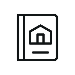 Technical documentation of a family house isolated icon, house document vector symbol with editable stroke