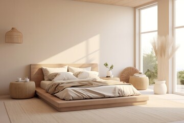 Aesthetic bedroom, home interior