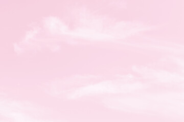 Pink pastel sky white fluffy cloud. Valentine, Love, Romance, Sweet cloudscape sky background....