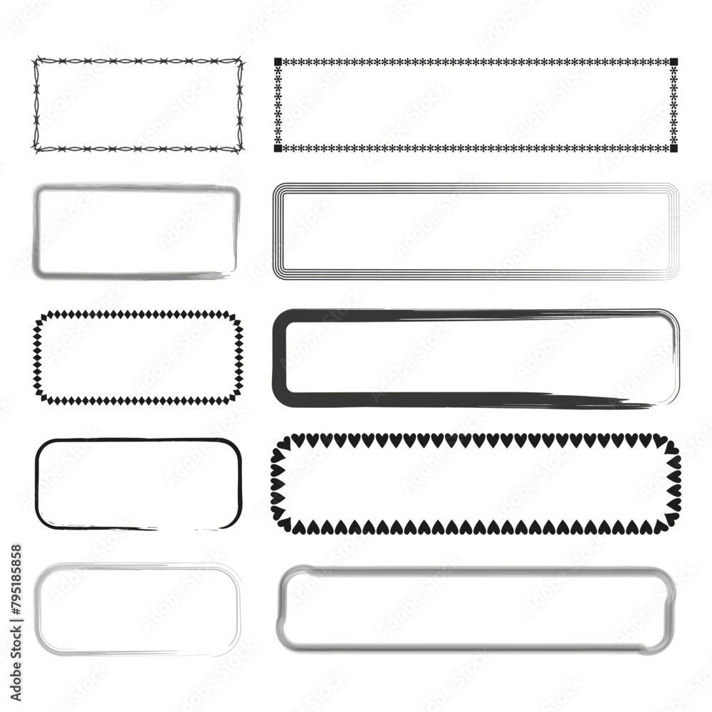 Poster rectangular borders collection. decorative frames set. geometric patterns. vector illustration. eps 