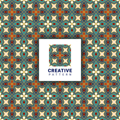 luxury green red colorful embroidery seamless pattern with abstract tiles fabric textile style