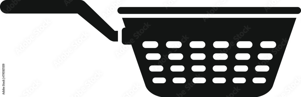 Sticker Cook colander icon simple vector. Drain metal tool. Cooking sieve bowl