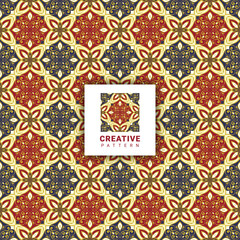 luxury decorative colorful embroidery seamless pattern with abstract tiles fabric textile style