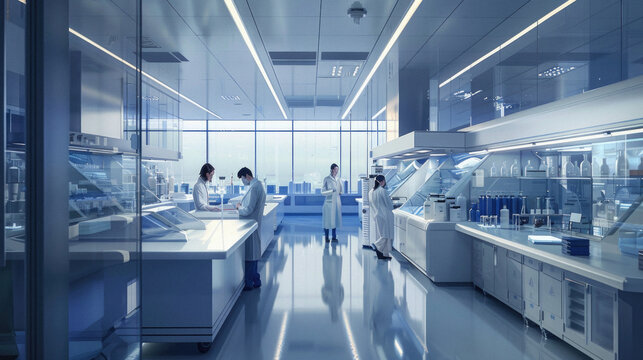 A group of scientists are working in a lab