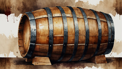 old wooden barrel