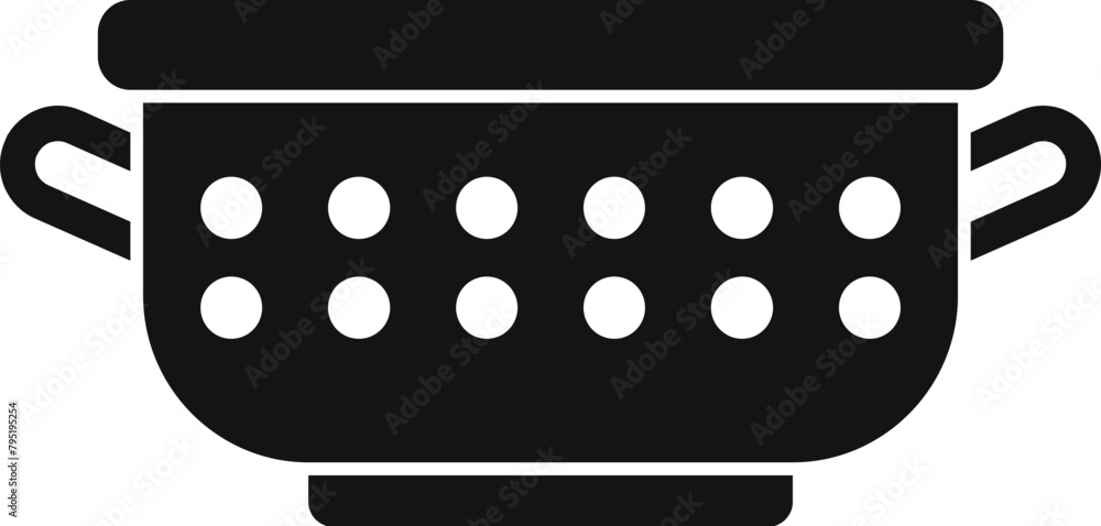 Poster drain object icon simple vector. cooking colander. handle dish tool