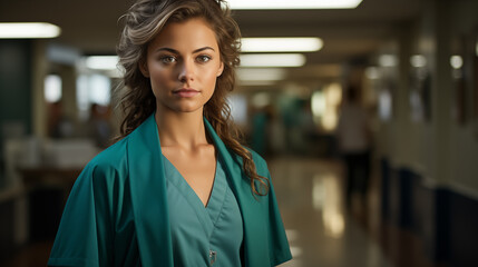 Beautiful woman in medical uniform, healthcare concept