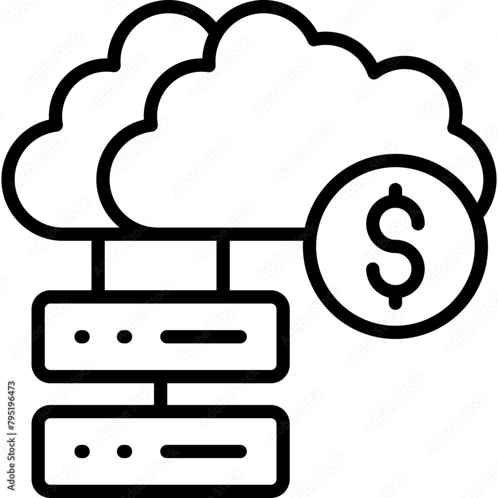 Sticker Cloud Database Icon