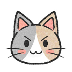 三毛ねこの顔のイラスト