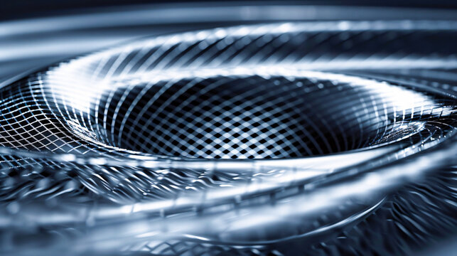 Abstract Metallic Swirl, Technology and Industrial Design with Circular Patterns