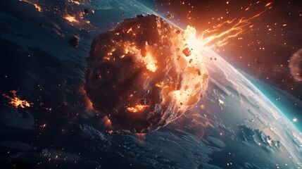 Massive Asteroid Impact Explosion Witnessed from Space in Apocalyptic Cosmic Scenario