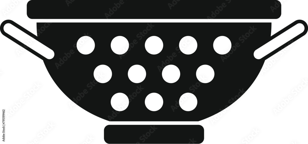 Poster handle colander element icon simple vector. sifting accessory. drainer utensil