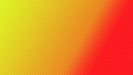 Neon red and Radiant Yellow color halftone gradient background.