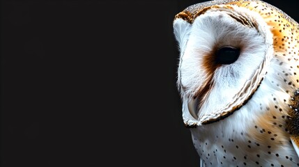Close-up of Barn Owl Face, Captivating Nature Photography. Ideal for Wildlife, Educational Content. Realistic Artificial Creation. AI