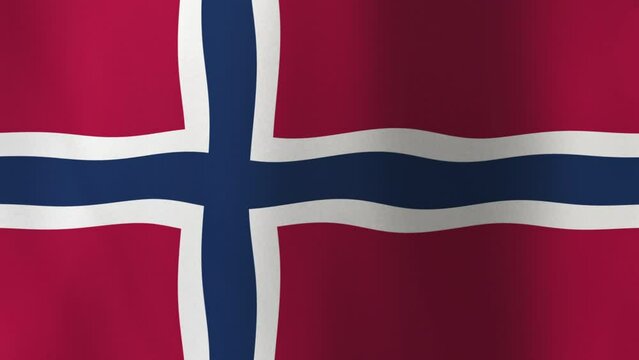 Waving Flag of Norway, 4K Seamless Loop Animation. Norwegian Flag 3d Flowing Cloth Motion Graphics Backdrop for Social Media, Streaming and Channels