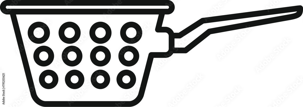 Poster new model colander icon outline vector. cooking element. drain object