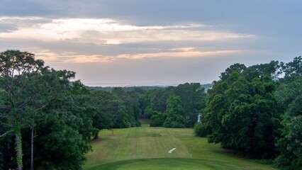 Aerial view of Daphne, Alabama at sunset