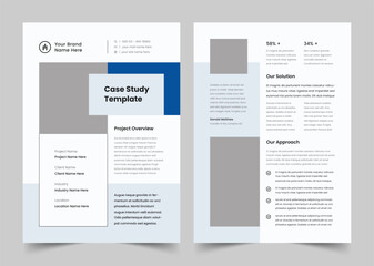 Business Case study flyer template, Case Study Booklet with creative layout, vector flyer