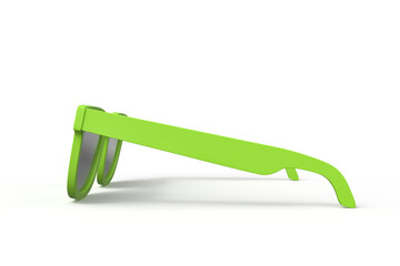 Green sunglasses with a modern design