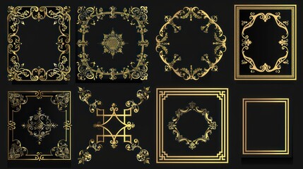 gold luxury frame concept, gold luxury frame, realistic gold luxury frame