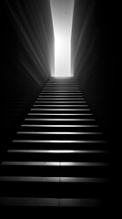 Photography of heaven light architecture staircase black.