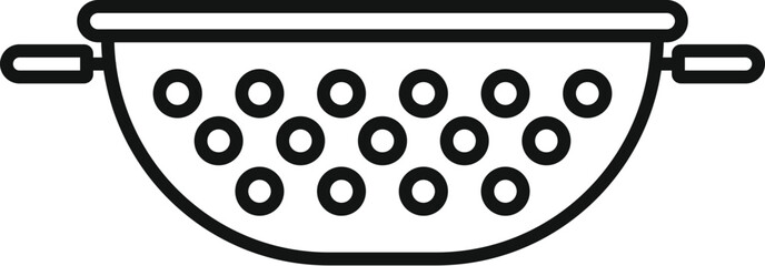 Preparation object colander icon outline vector. Food kit. Dish tool