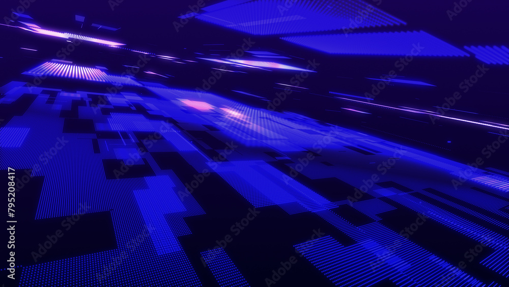 Poster futuristic hi-tech illustration. concept of data transmission in cyberspace. science technology back