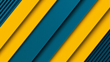 Abstract background banner with diagonal stripes in yellow and teal