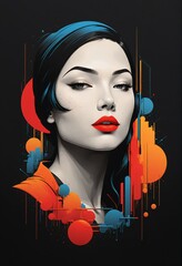 Woman T-shirt print design. Digital art. Interior decoration, images to print for wall decoration